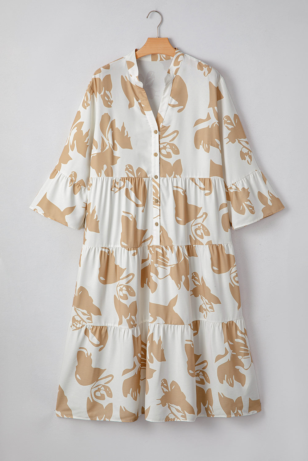 Pre-order Khaki Floral Plus Size Dress August