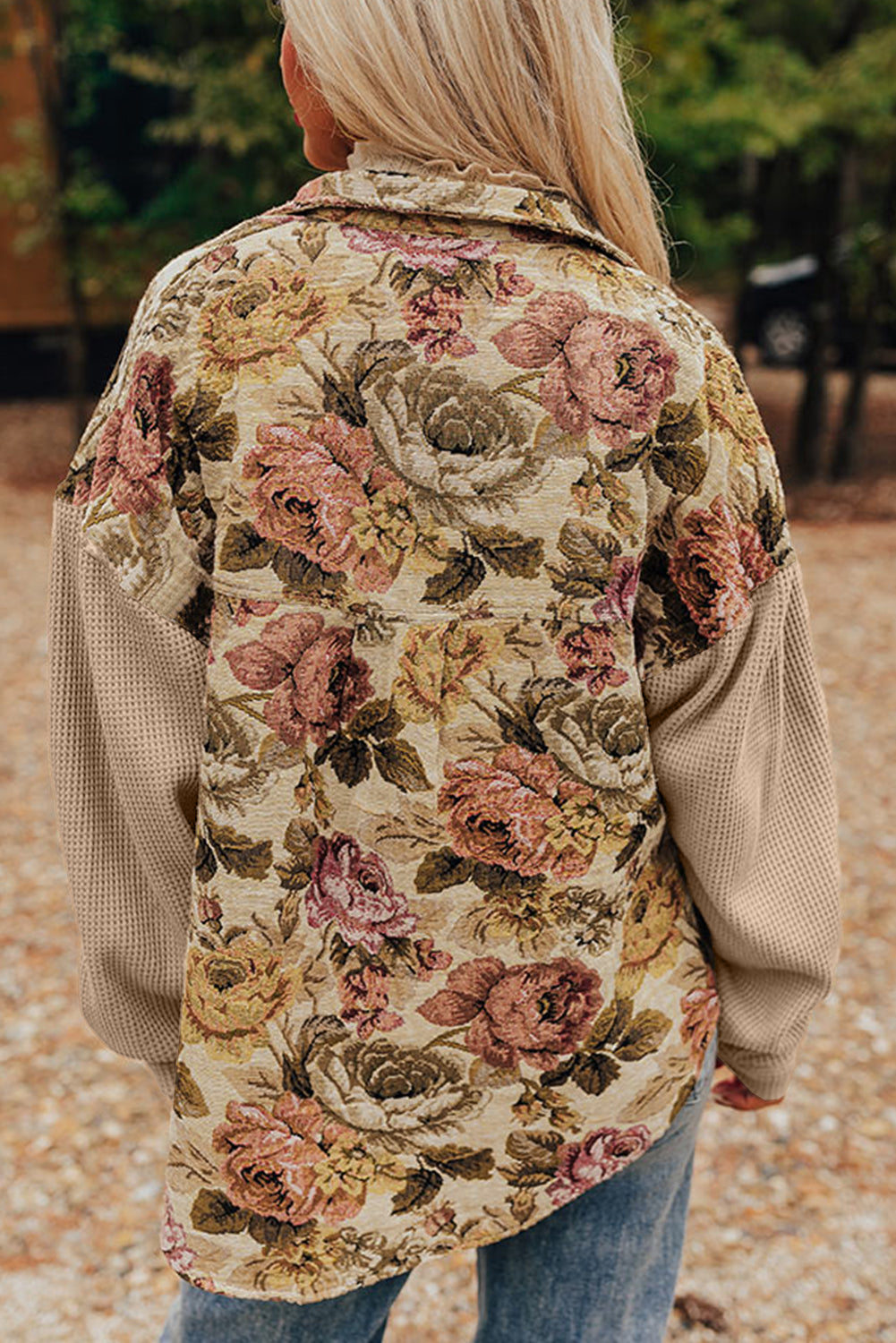 Pre-order Khaki Floral Patchwork Jacket September