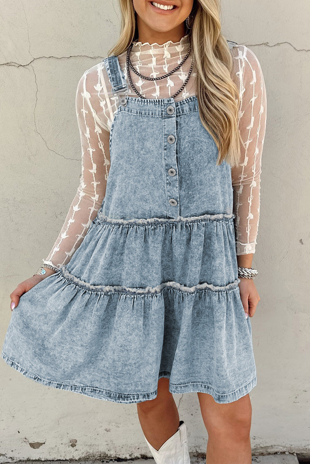 Women's Light Wash Denim Dress RTS