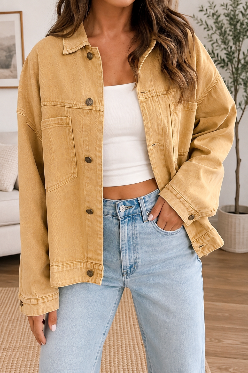 Pre-order Metal Button Denim Jacket