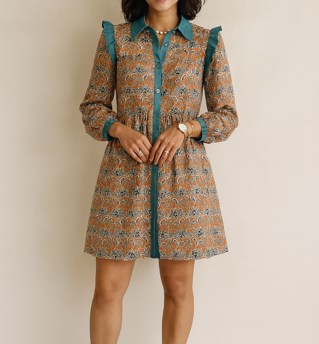 Pre-order Orange Floral Mini Dress December.