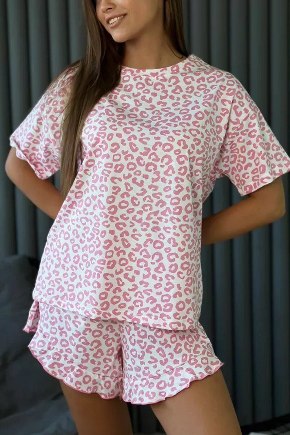 Pre-order Pink Leopard Crew Set September