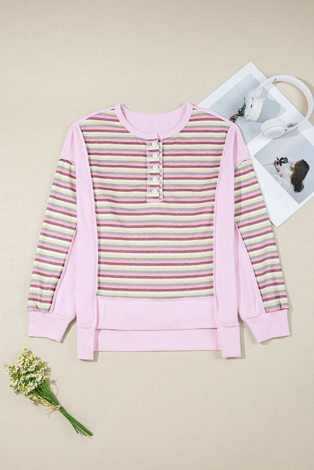 Pre-order Pink Colorblock Sweatshirt September
