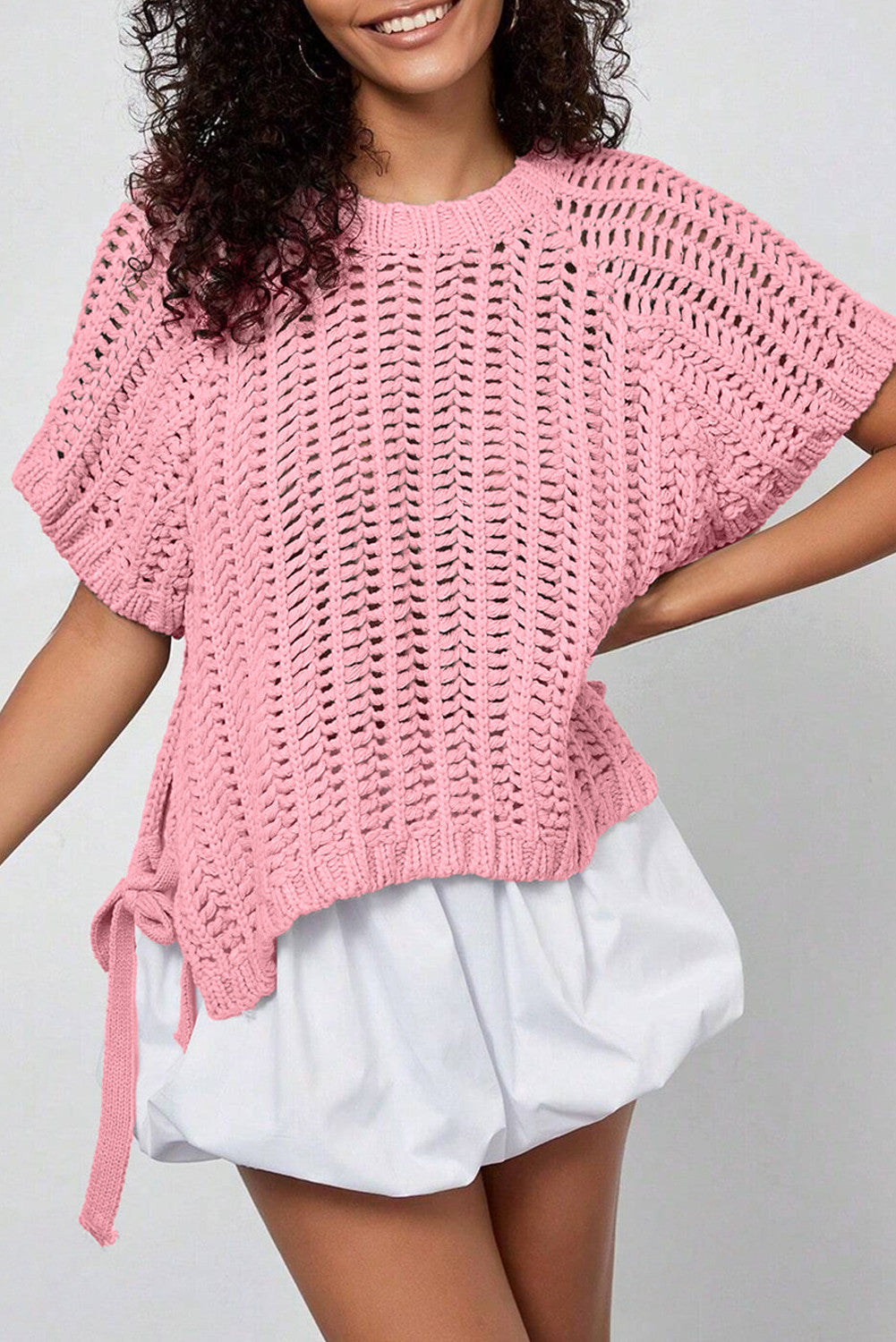 Pre-order Pink Plus Tie Side Sweater December.