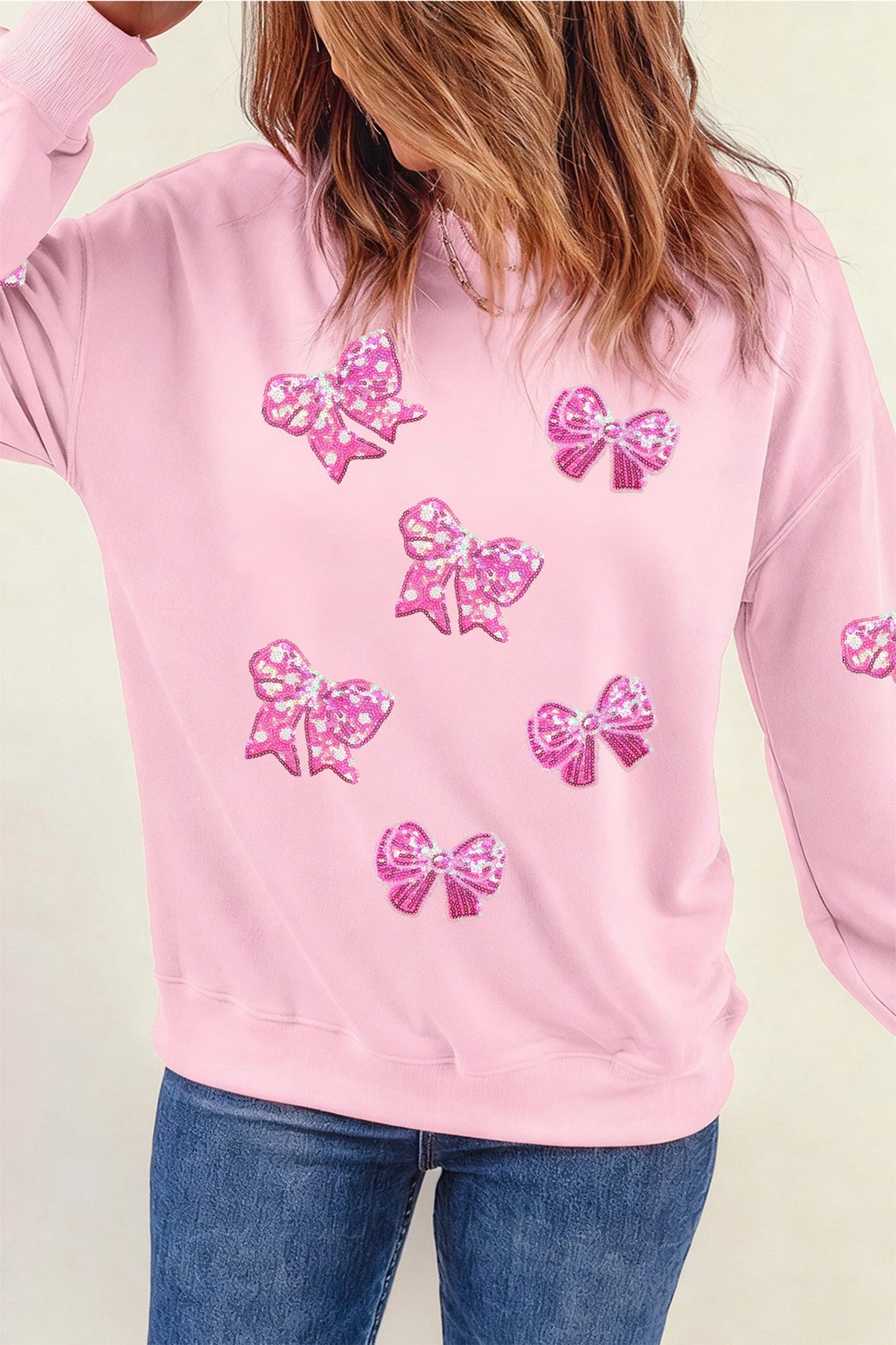 Pre-order Pink Sequin Bow Sweatshirt FB