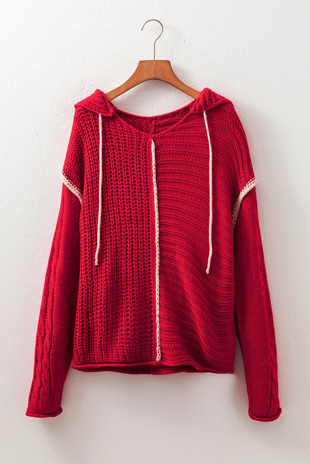 Pre-order Red Contrast Hooded Sweater August