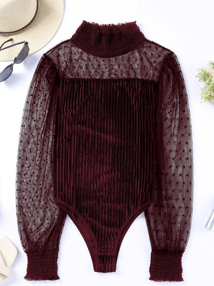 Women's Veronica Sheer Velvet Bodysuit