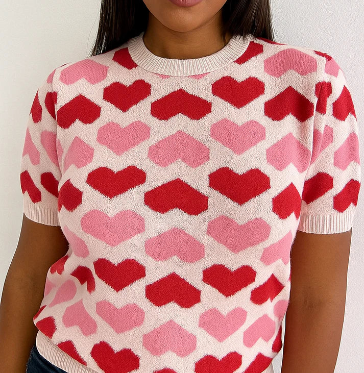 Pre-order Two Tone Heart Sweater