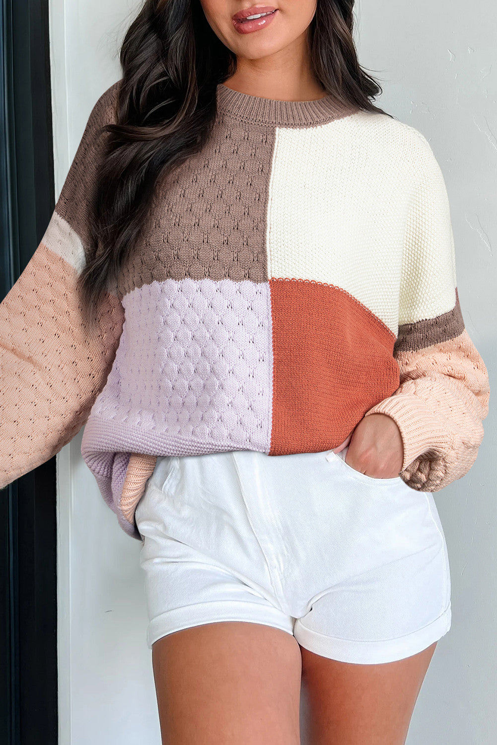 Pre-order Colorblock Knit Baggy Sweater November