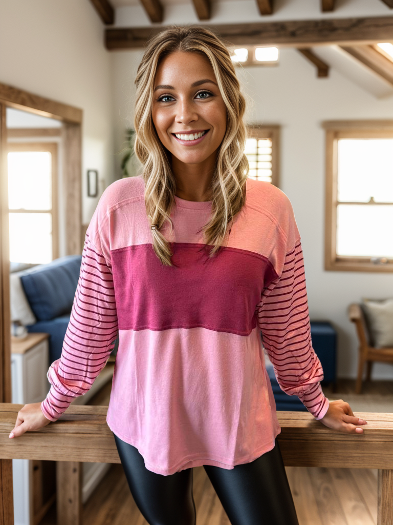 Women’s Colorblock Striped Top