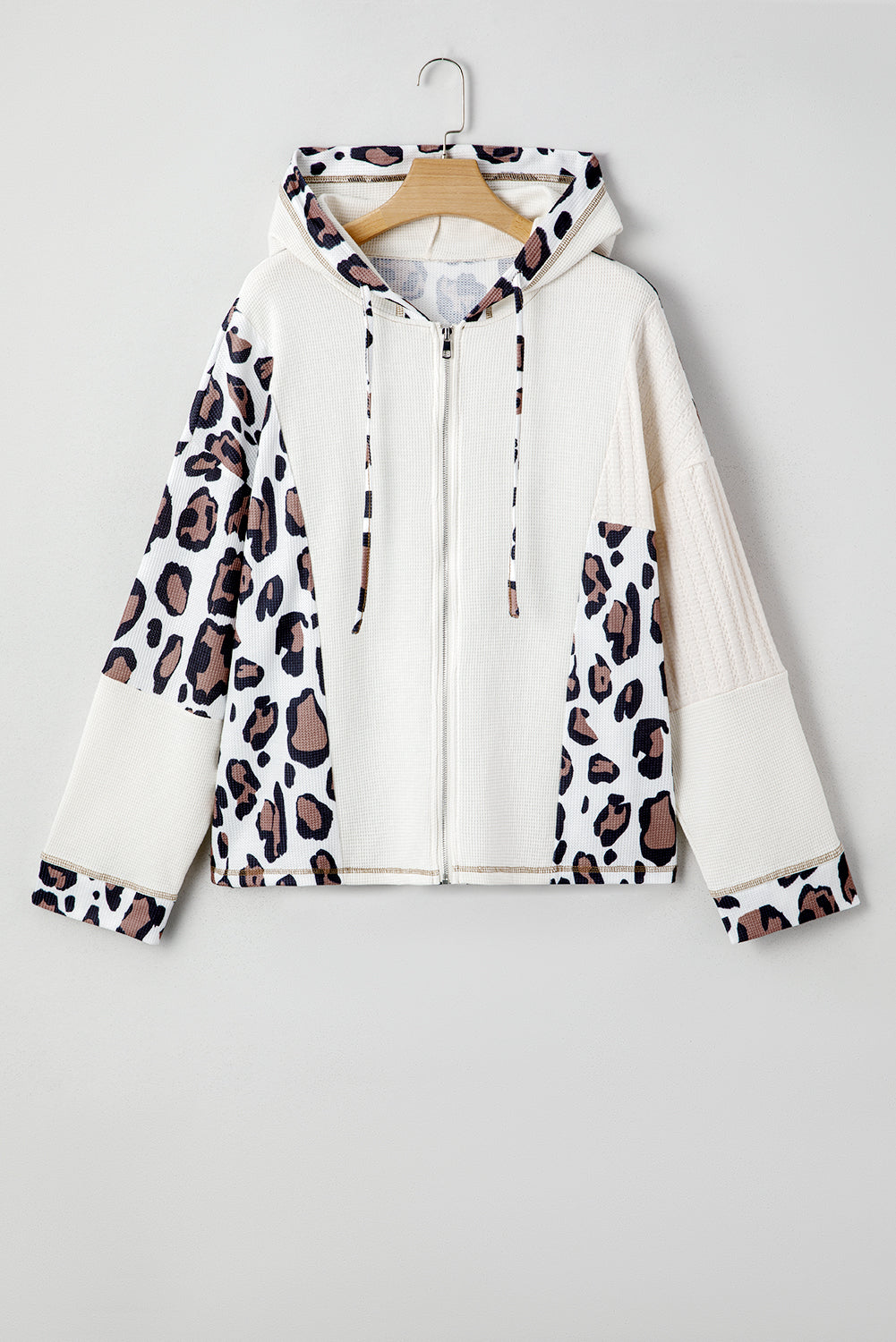 Pre-order Apricot Leopard Patchwork Hoodie August