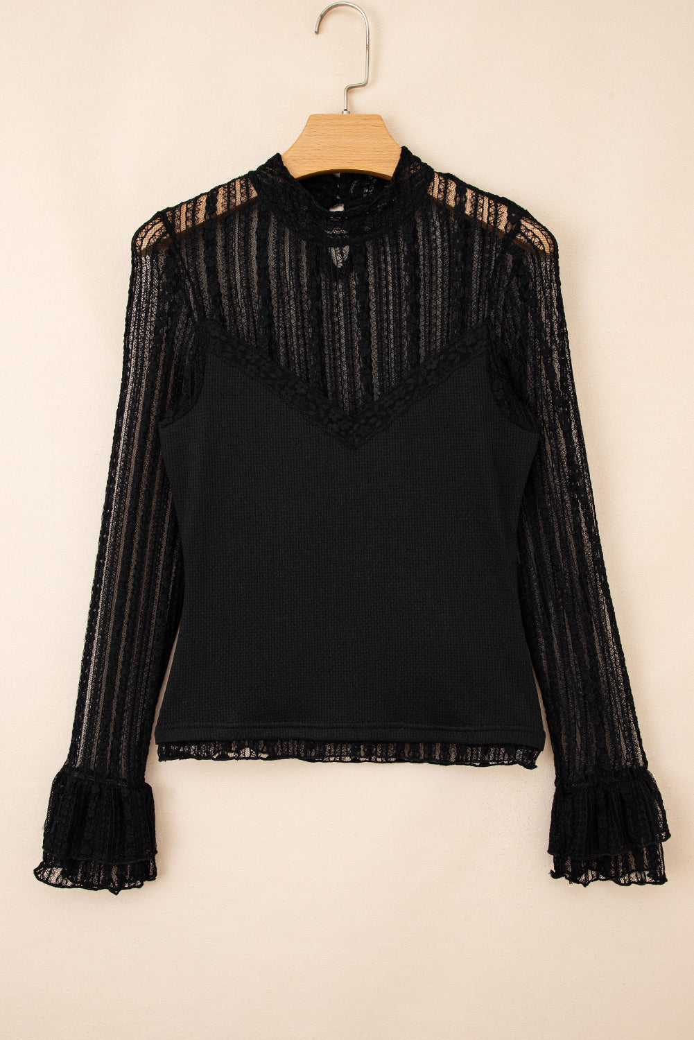 Pre-order Black Lace Flounce Top August
