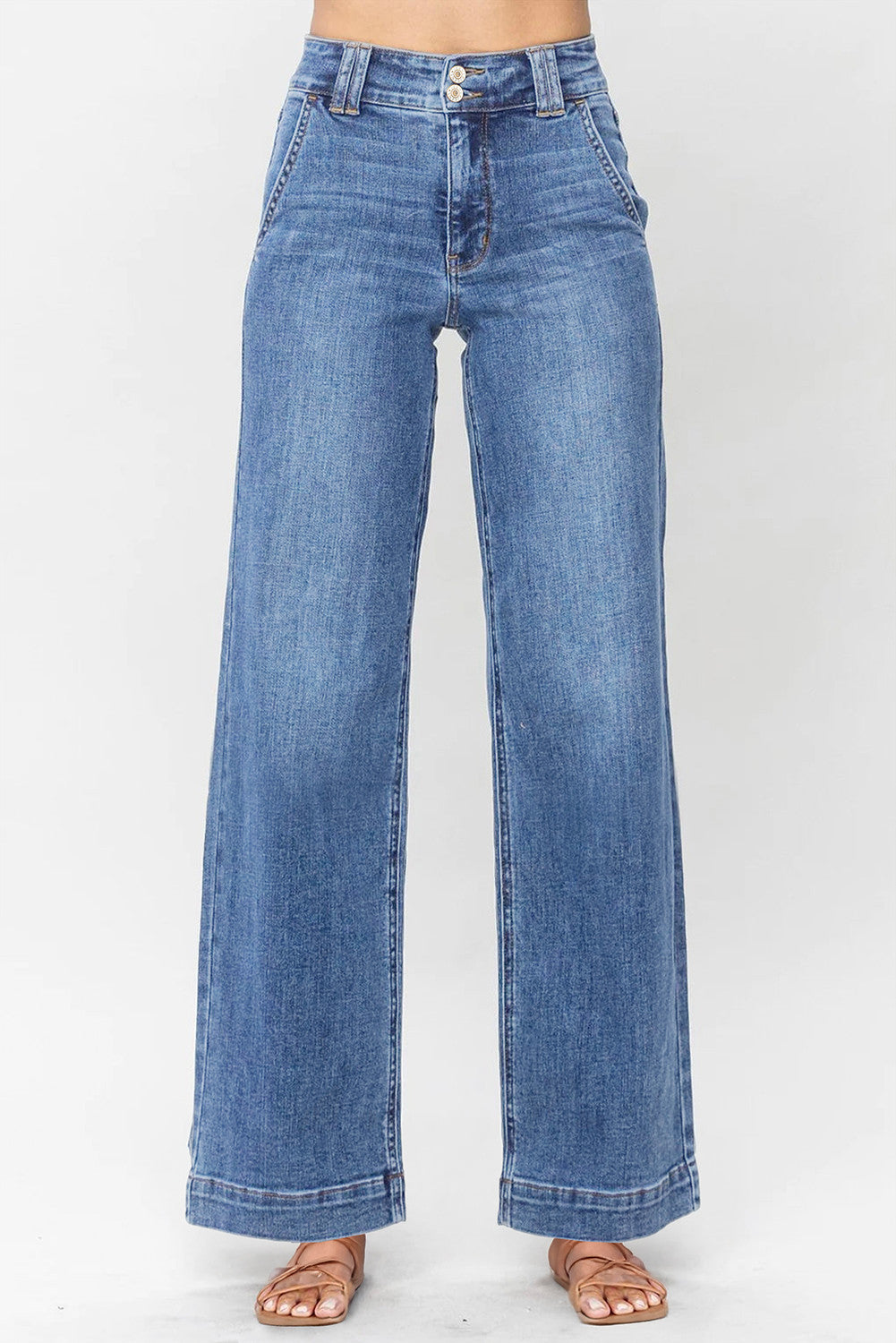 Pre-order Double Button Fly Straight Jeans LT