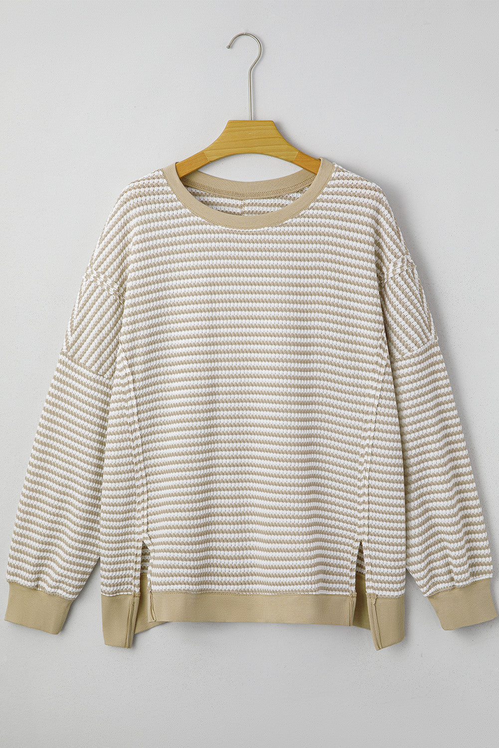 Pre-order Brown Stripe Knit Ribbed Top LT