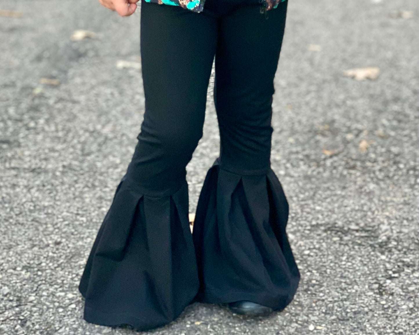 Girls Black Bell Bottoms