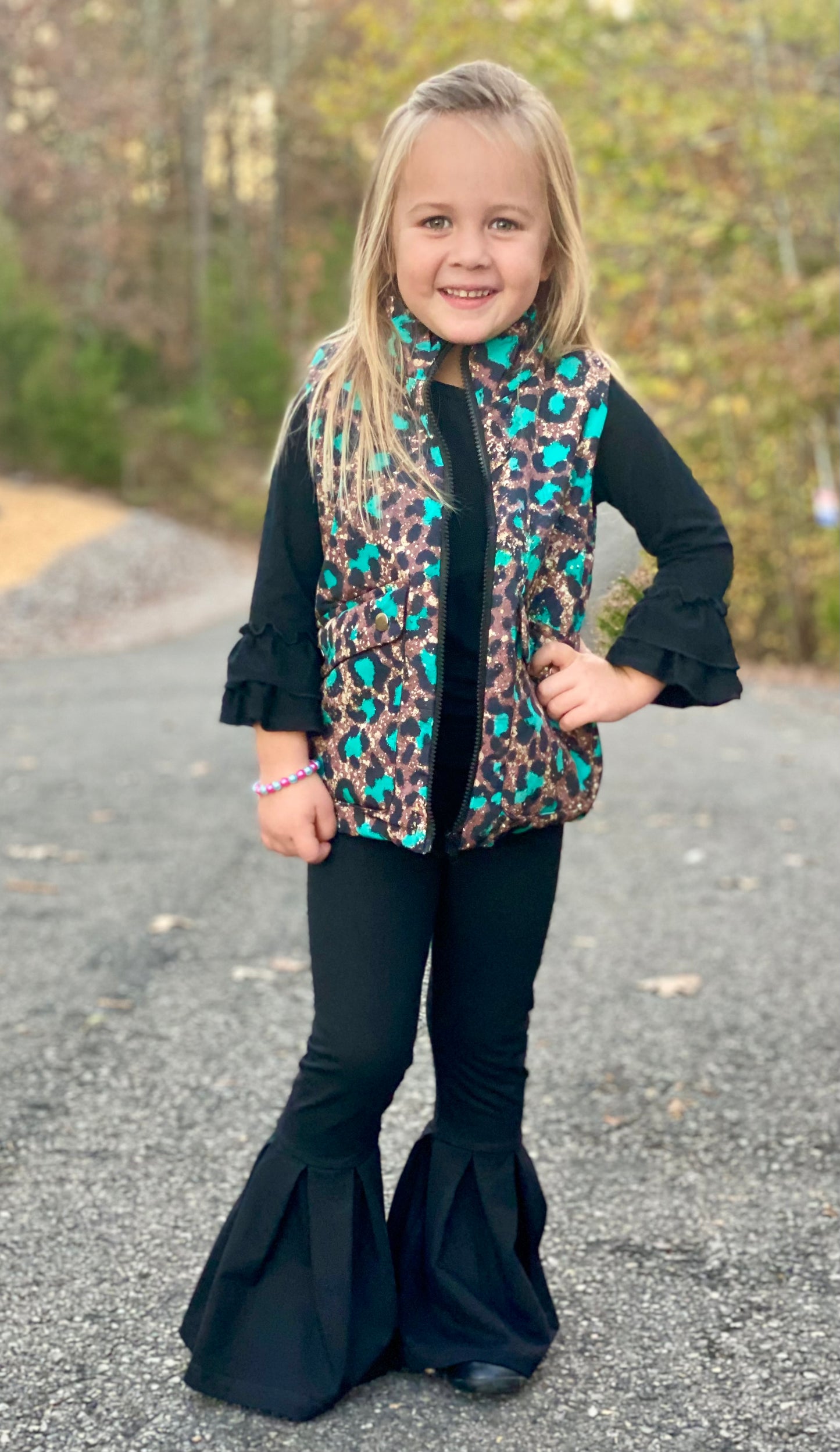 Girls Black Bell Bottoms