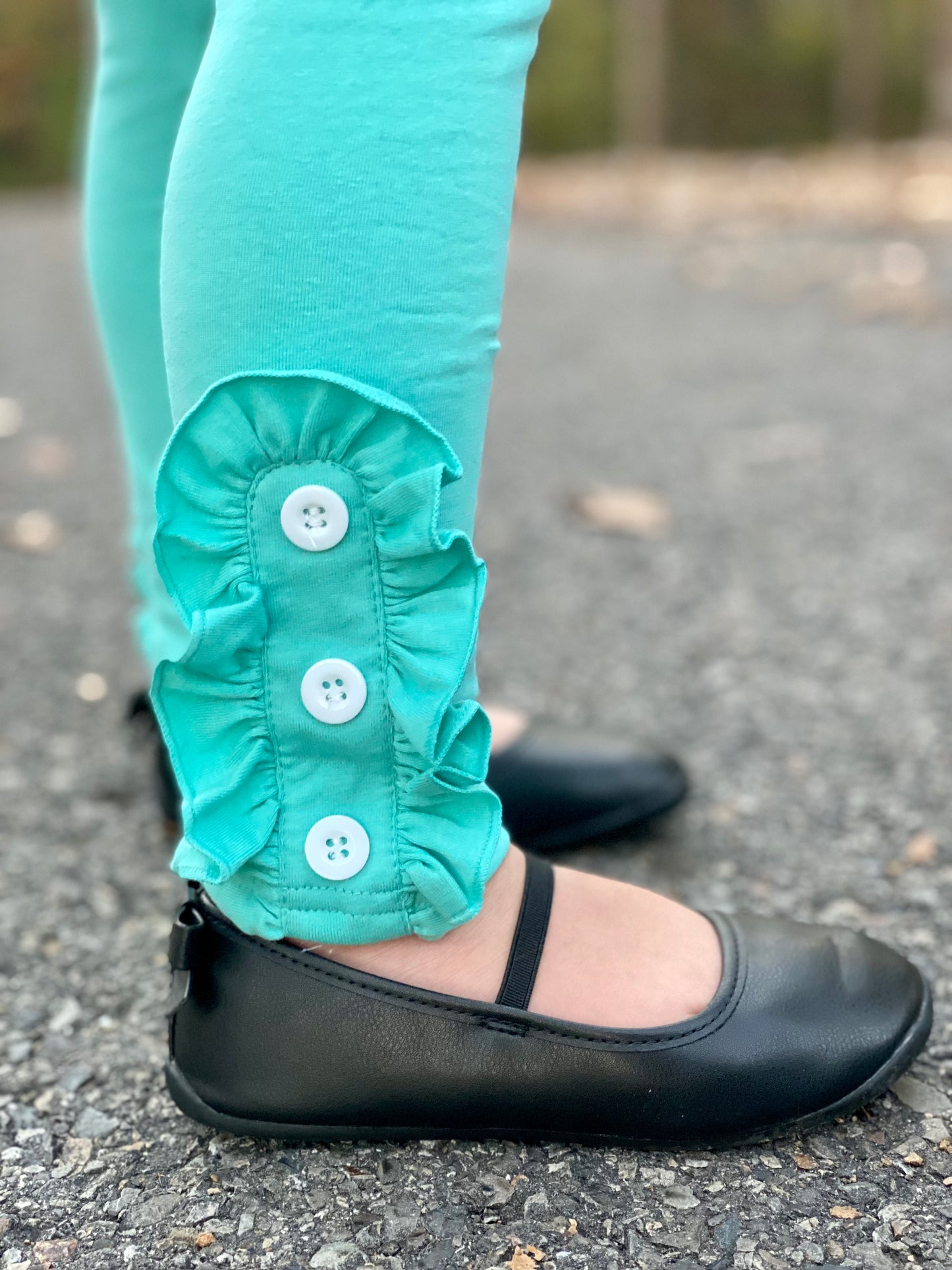 Girls Side Button Leggings