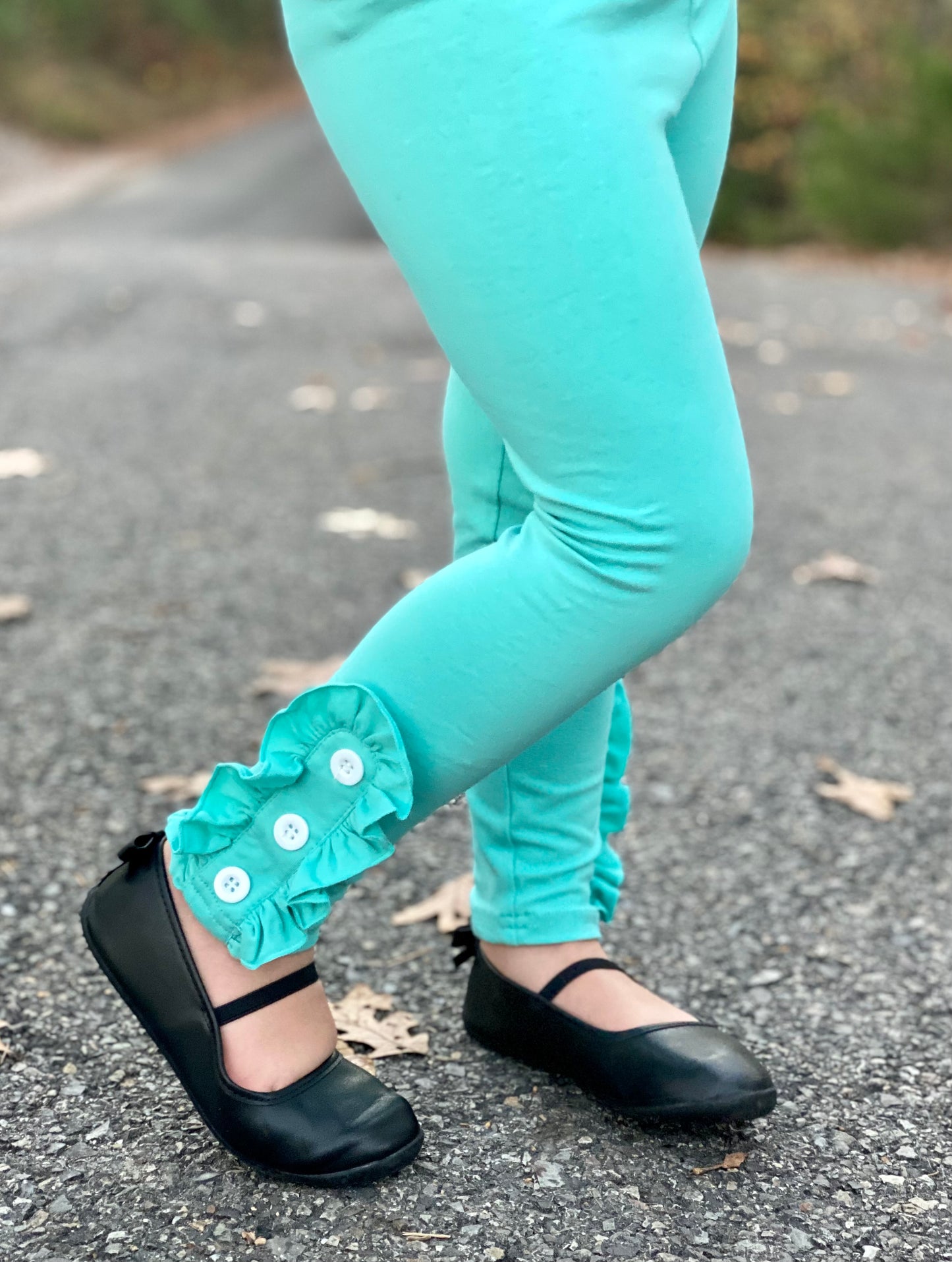 Girls Side Button Leggings