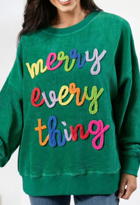 Pre-order Merry Everything Ribbed Sweatshirts