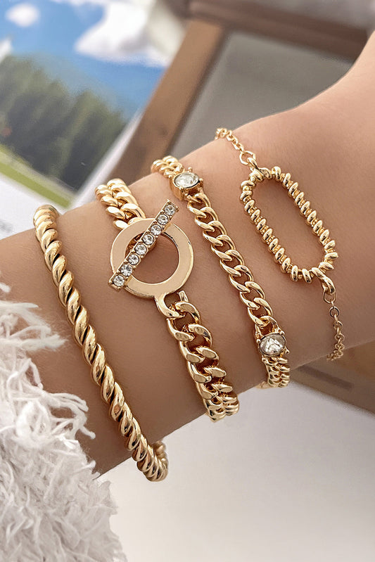 Women's Gold 4 Piece Bracelet Set