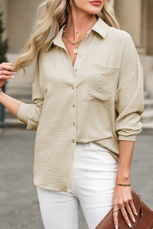 Pre-order Beige Crinkle Pocket Shirt LT