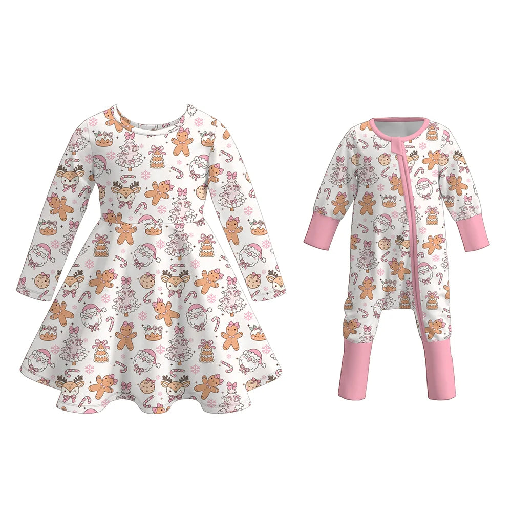 Pre-order Christmas Gingerbread Dress and Romper