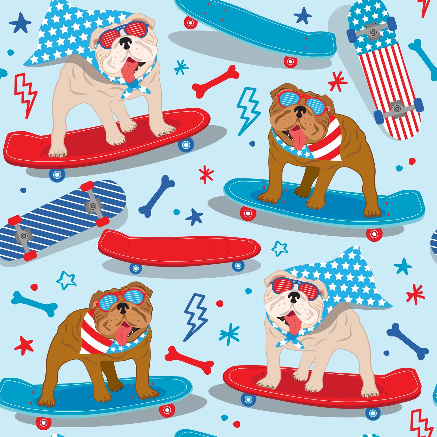 Girls Red, White, & Blue Crew Denim Set
