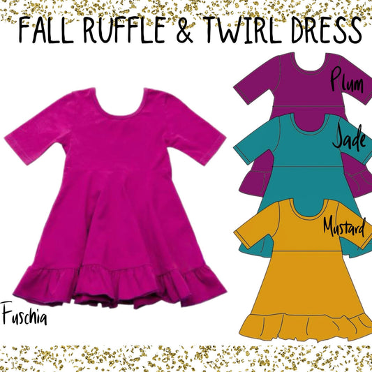 Pre-order Fall Ruffle Twirl Dresses