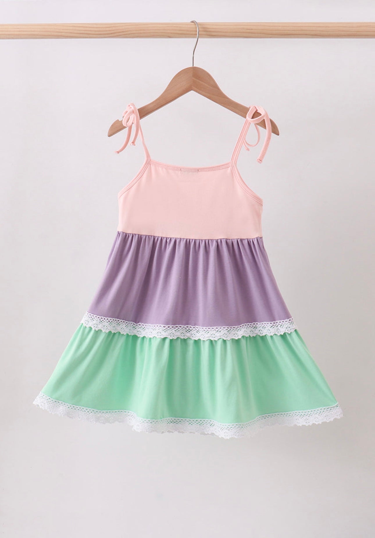 Girls Rainbow Tiered Dress