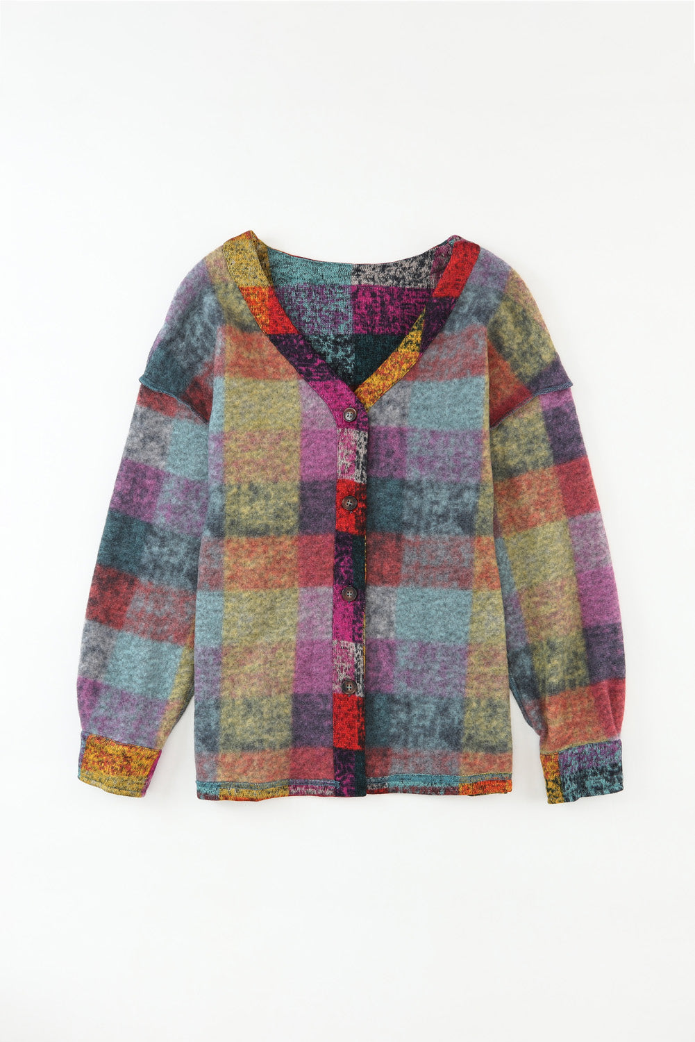 Women’s Rainbow Checkered Shacket