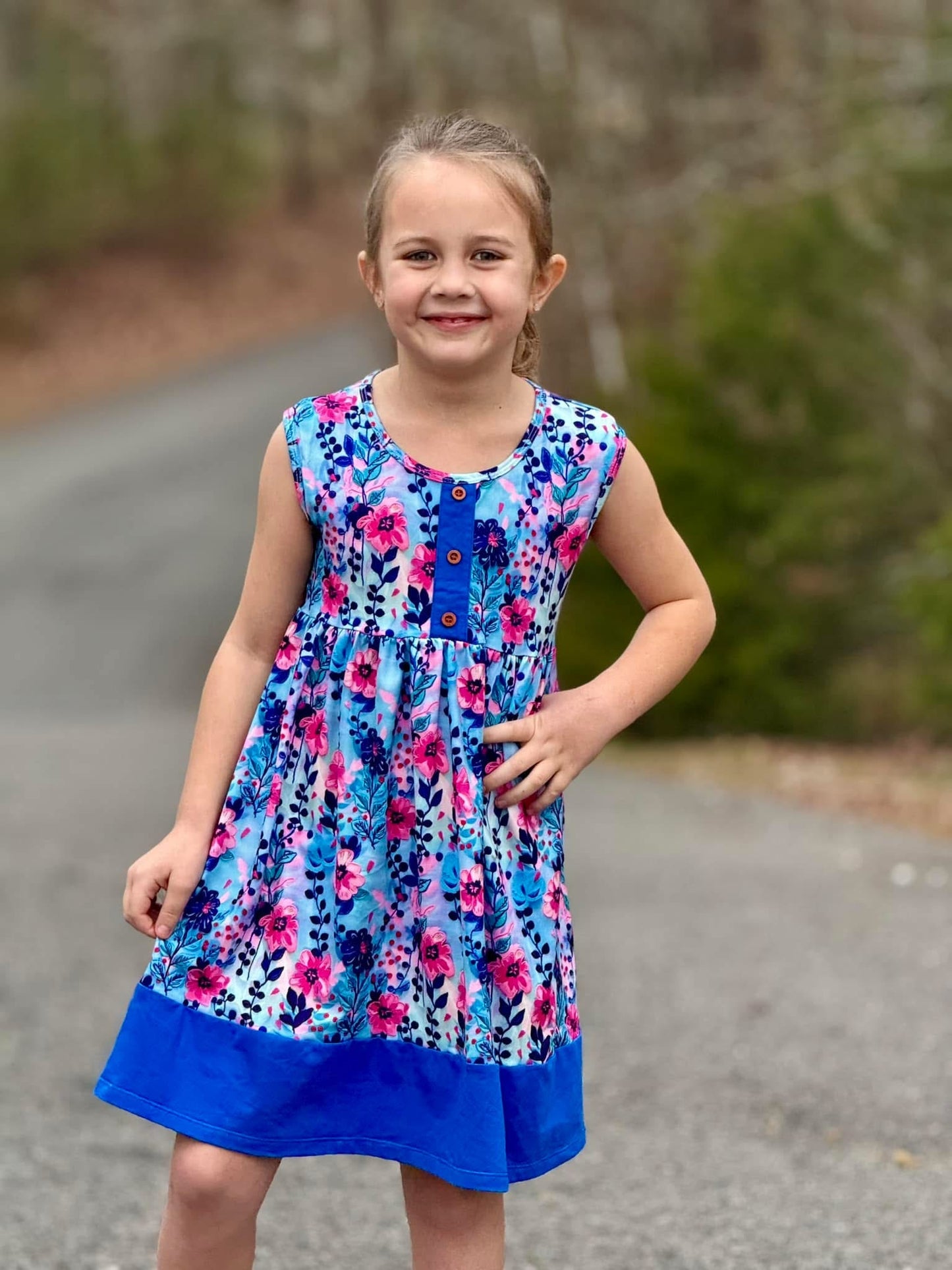 Girls Blue Spring Dress