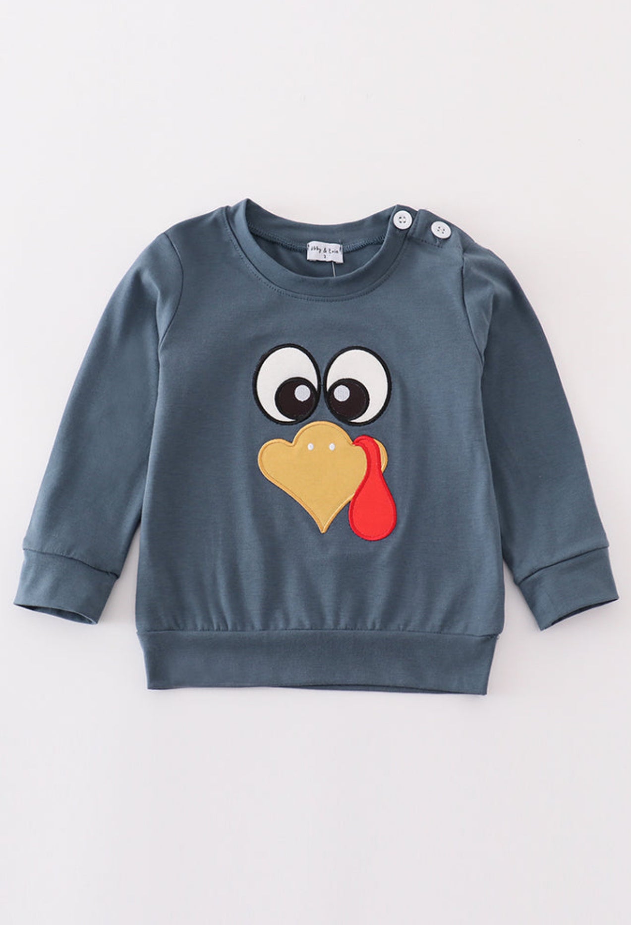 Boys Navy Thanksgiving Turkey Applique