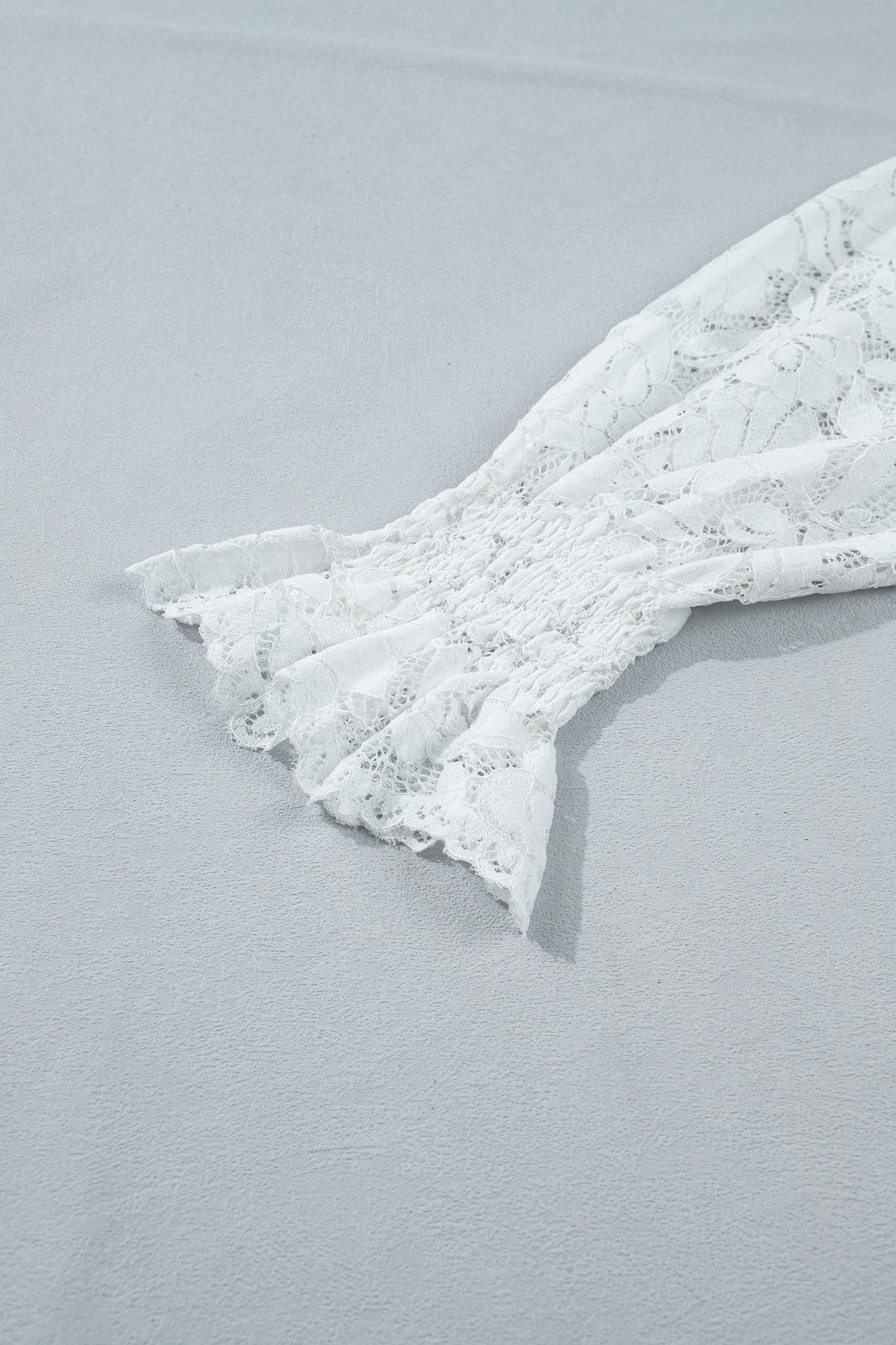 Pre-order White Ruffled Sheer Lace Blouse