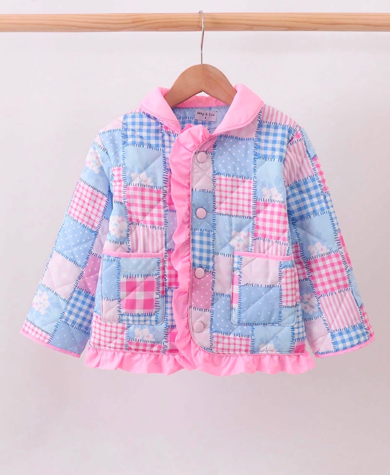 Girl's Pretty in Patchwork Quilted Jacket