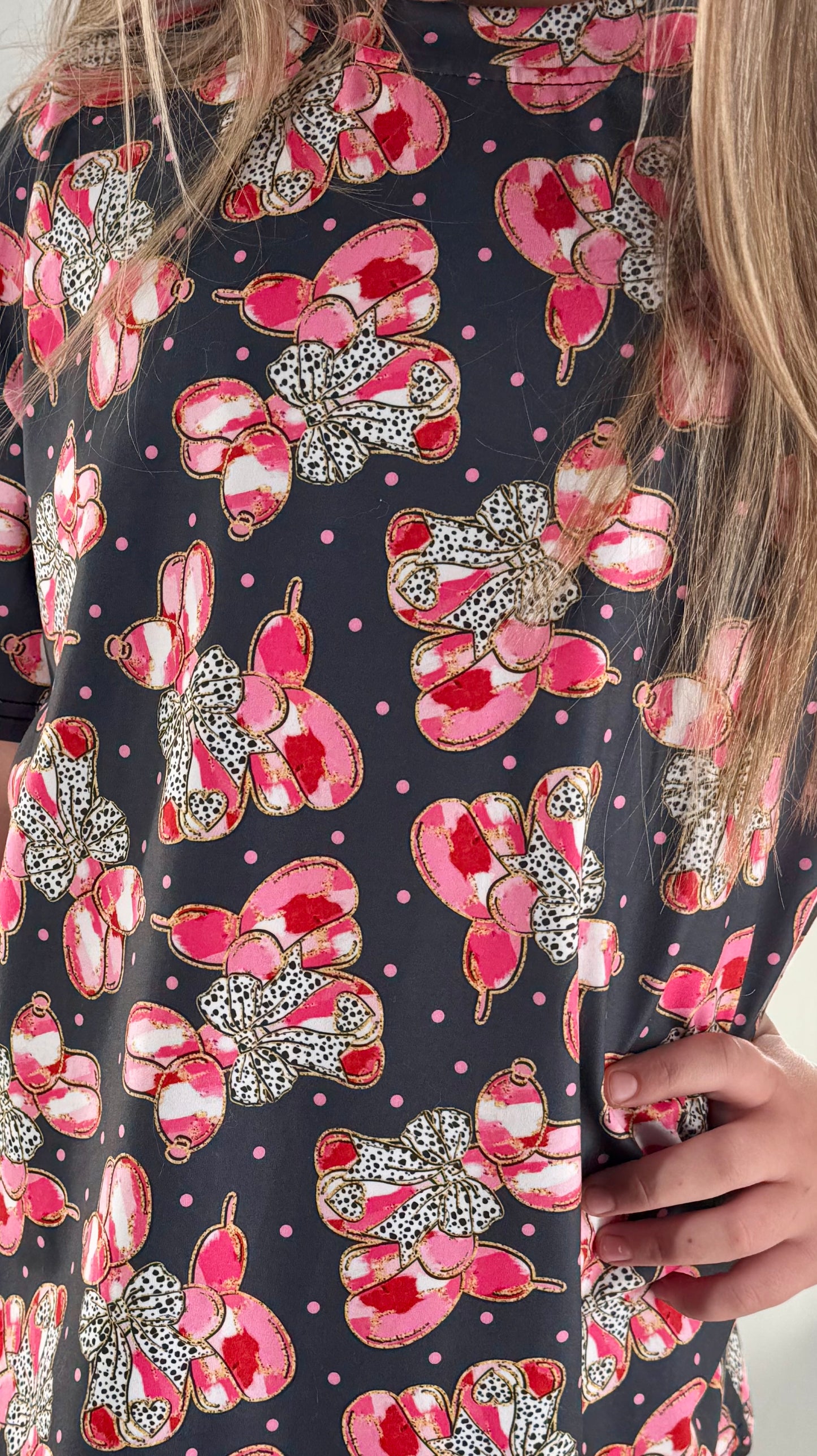 Girls Oversize Balloon Dog Top Set
