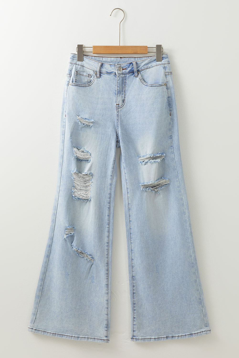 Women’s Courtney Distressed Wide Leg Denim