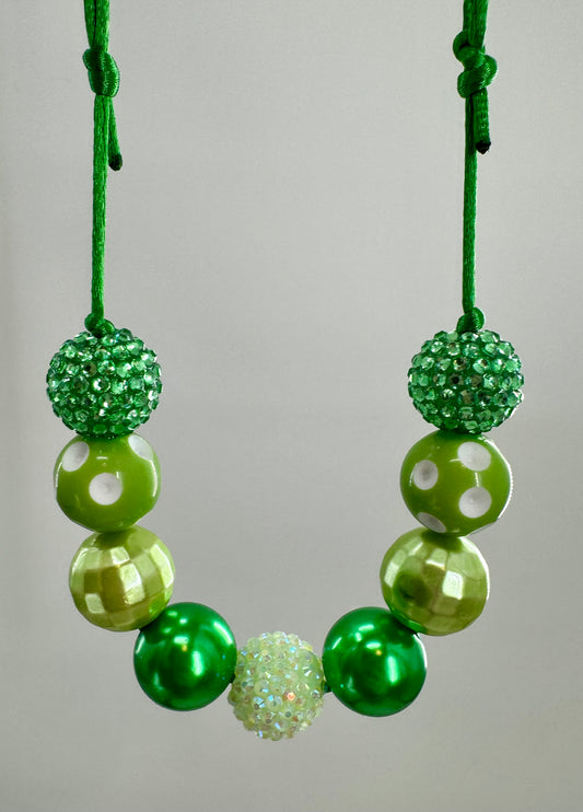 Girls Going for Green Bubblegum Bead Necklace