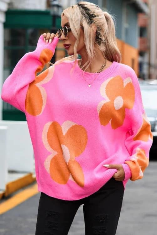 Women's Flower Pattern Sweater