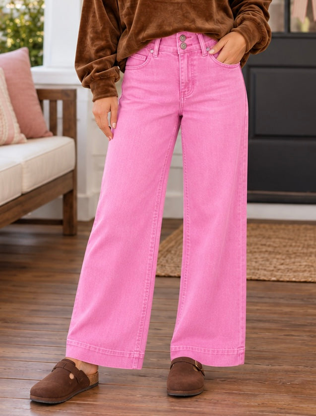 Pre-order High Waisted Pink Jeans