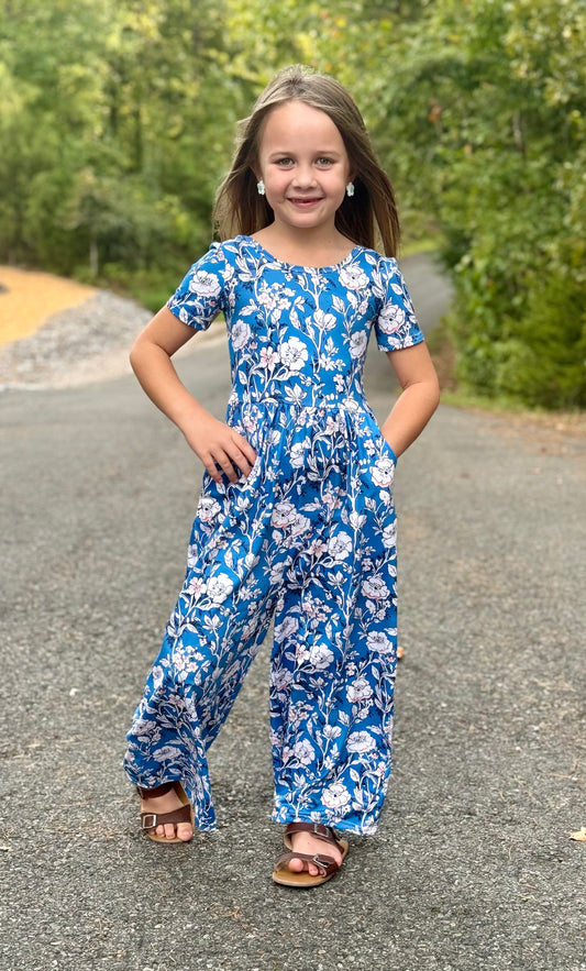 Girls Amelia Floral Jumpsuit