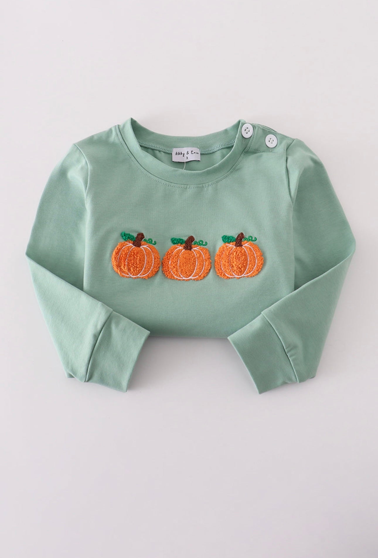Boys Sage Pumpkin French Knot Top