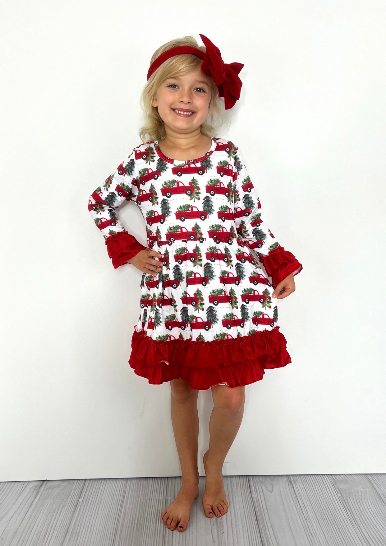 Girls Little Red Truck Dress
