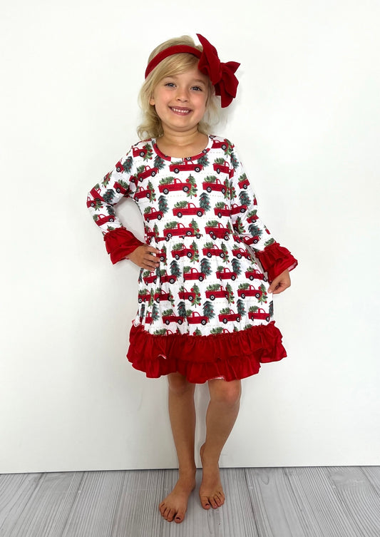 Girls Little Red Truck Dress