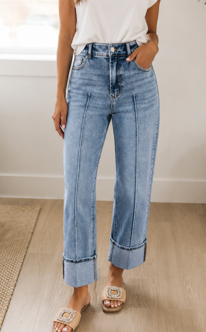 Pre-order Center Seam Cuffed Jeans