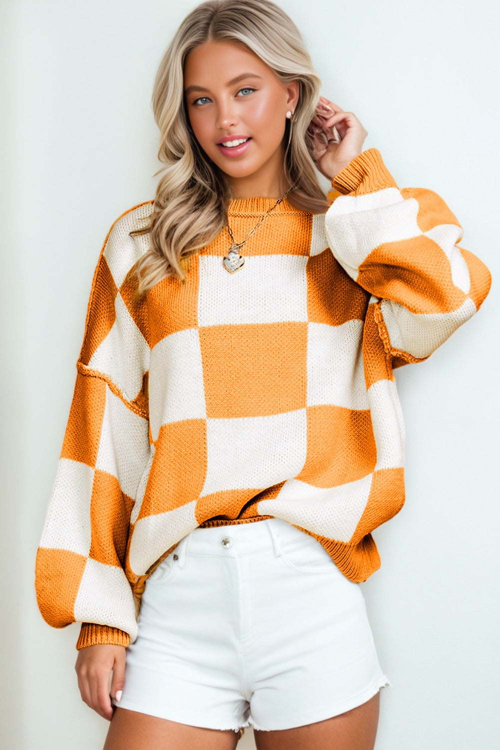 Women’s Checkered Oversized Sweater