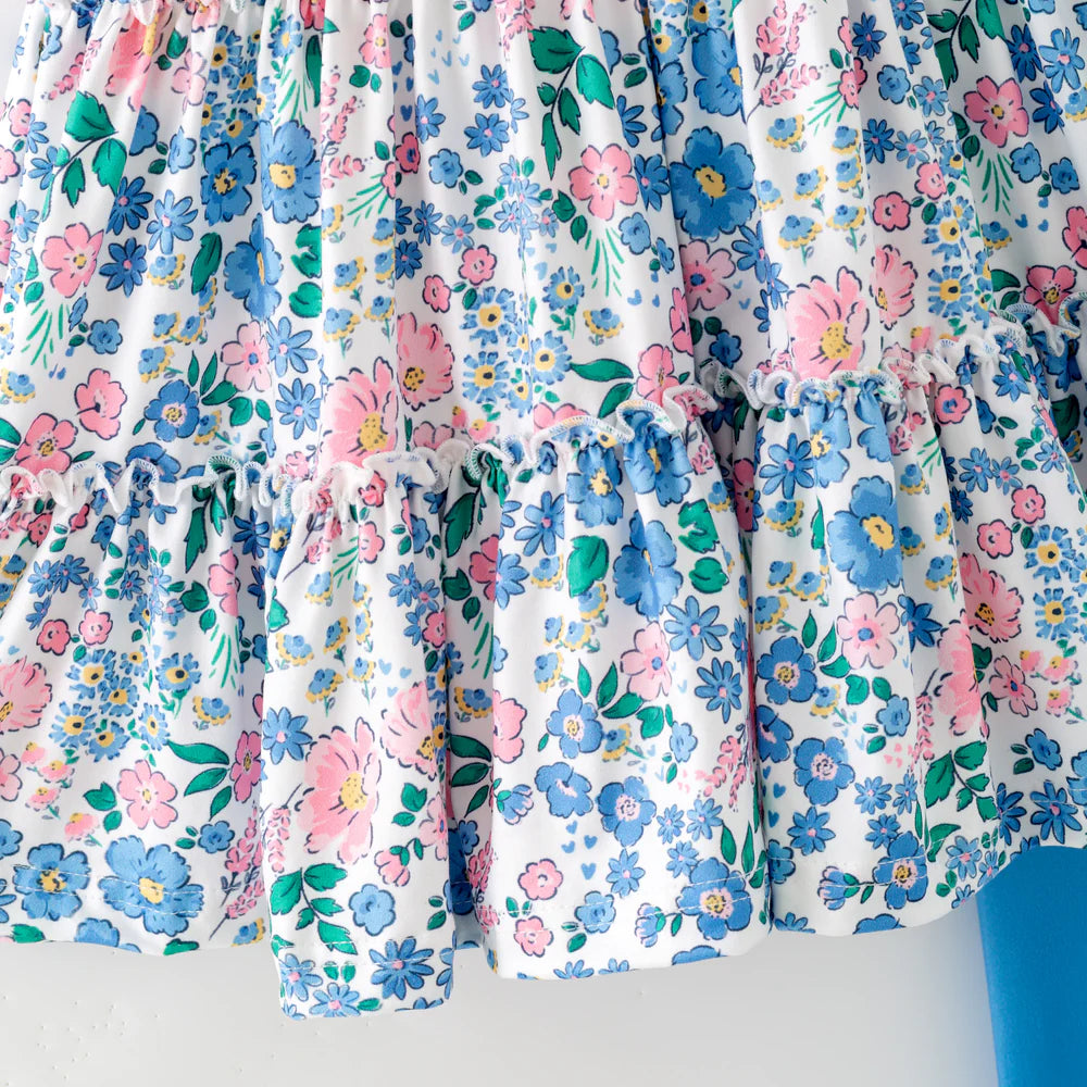 Girls Blue Floral Set