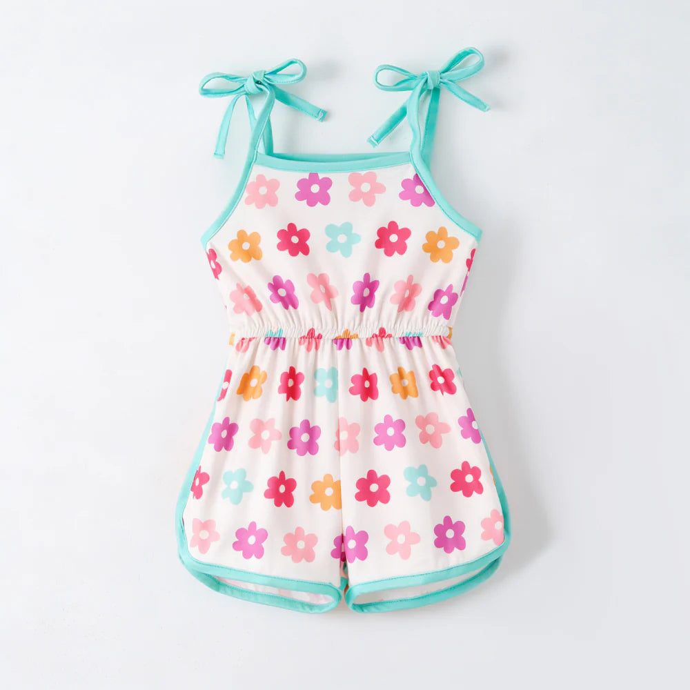 Pre-order Retro Floral Tie-Shoulder Romper