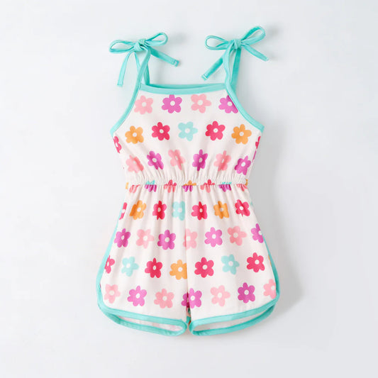 Pre-order Retro Floral Tie-Shoulder Romper