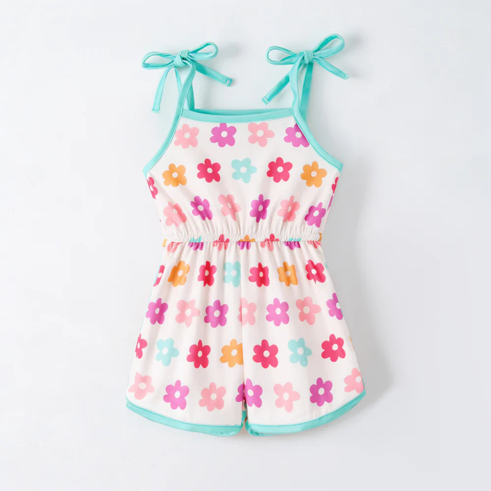 Pre-order Retro Floral Tie-Shoulder Romper