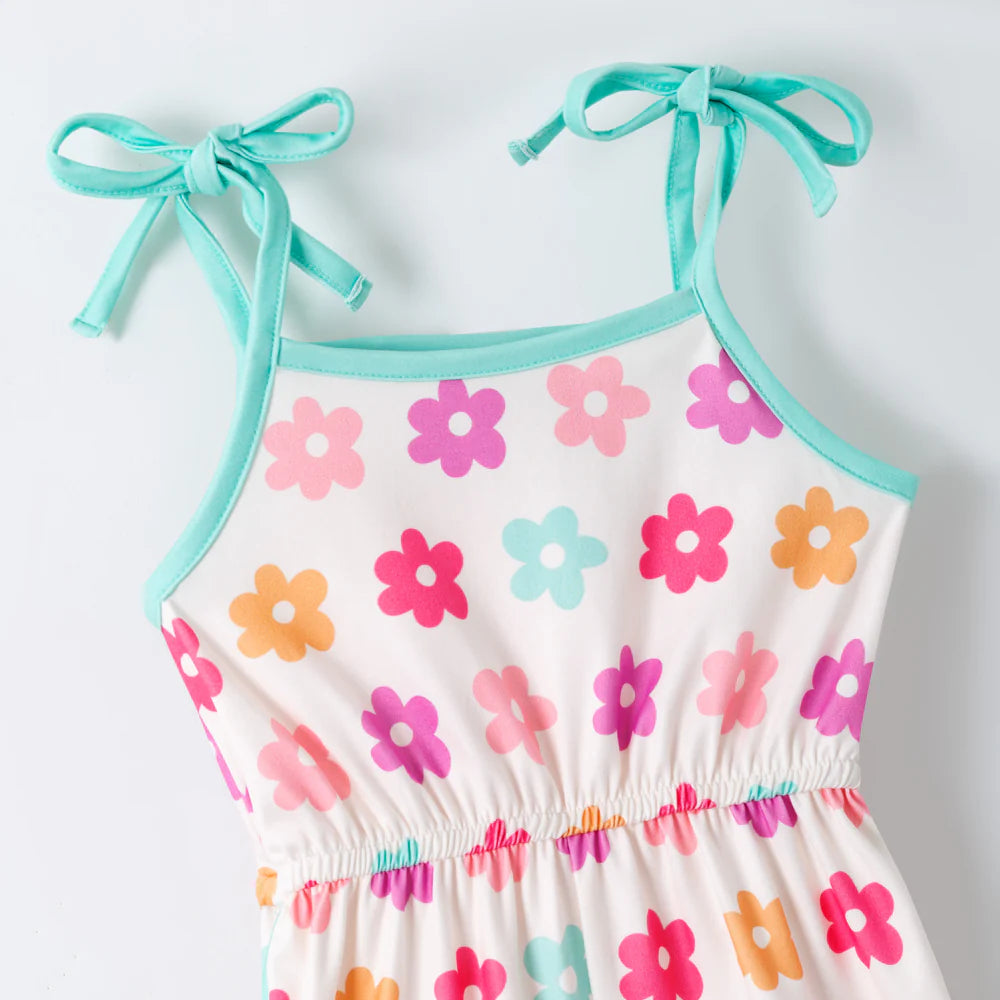 Pre-order Retro Floral Tie-Shoulder Romper
